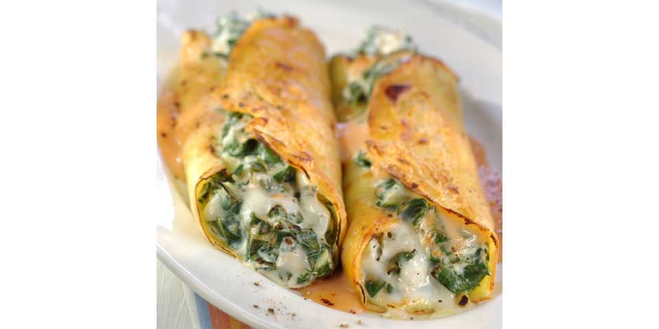 Crespelle – gefüllte Pfannkuchen mit Mangold, Ricotta und Gorgonzola ...