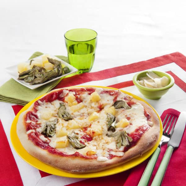 Pizza mit Artischocken und Kartoffeln - Galbani Mozzarella