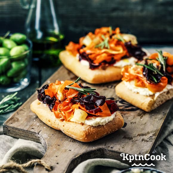 Focaccia mit gegrilltem Gemüse und Freschetto Classico – Galbani