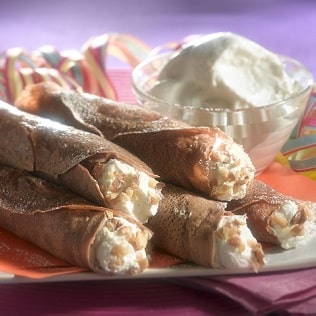 Gefüllte Kastanien Crepes mit Ricotta