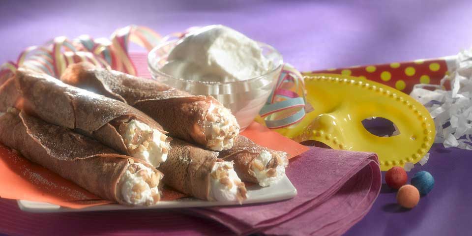 Gefüllte Kastanien Crepes mit Ricotta