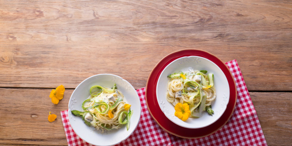 Spaghetti mit Gorgonzolasauce und Spargel – Galbani